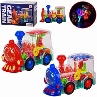 Іграшка Паровоз прозорий з шестирічками їздить зі світлом та звуком  FS238-1A