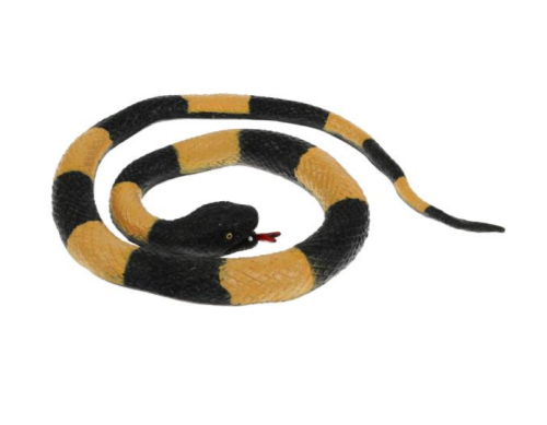 Игрушка силиконовая антистресс Змея черная с желтыми полосами  17579