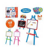 Игрушка Доска Знаний мольберт двухсторонний 132 предмета  0703