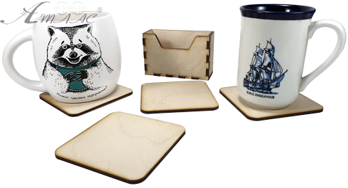 Костеры набор подкладок под чашки 4 шт в коробке 9 х 9 см AS-4250, F-0115 фото 2