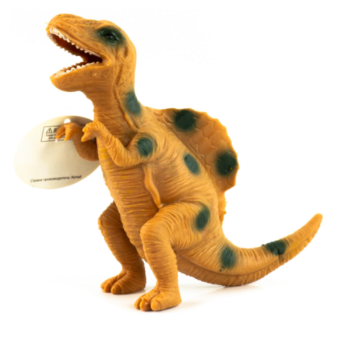 Игрушка силиконовая антистресс, динозавр коричневый с гривой на спине 16 см  06071