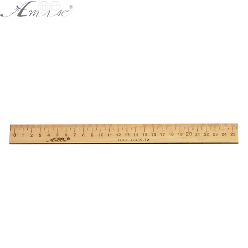 Линейка Деревянная 25 см напечатанная, только опт от 100 шт AS-0662, К-4057 фото 2