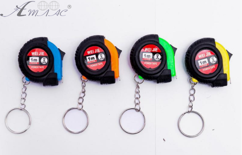 Брелок Рулетка прогумована 1 метр кольорова  08021