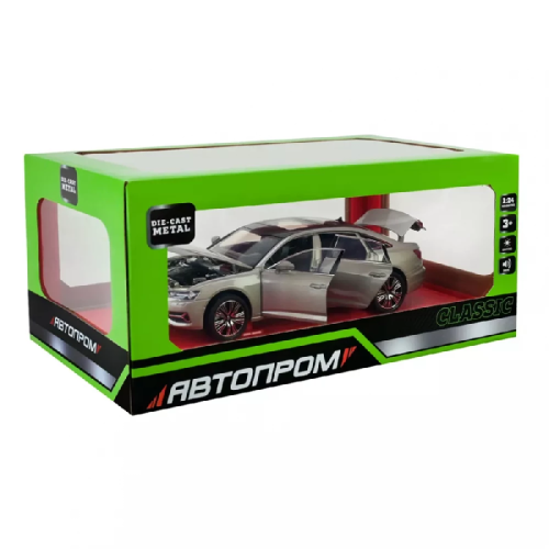 Машинка Автопром Audi A6L серая металл свет звук 20см  AP7754 фото 2