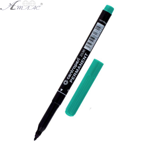 Маркер Centropen перманентный зеленый  2536 