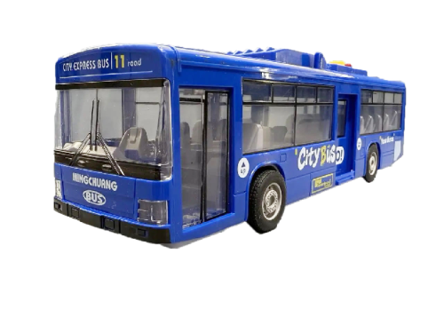 Игрушка Автобус Sity синий двери открываются+свет+звук 28 см  1106В