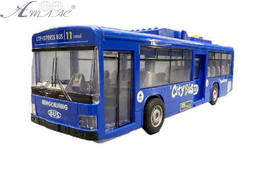 Іграшка Автобус Sity синій двері відчиняються + світло + звук 28 см  1106В