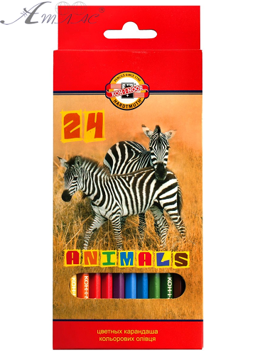 Карандаши цветные Koh-i-Noor Animals 24 цветов 3554024008KS