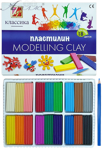 Пластилін Луч Класика 18 кольорів 360 грам  20С 1330-08 фото 2
