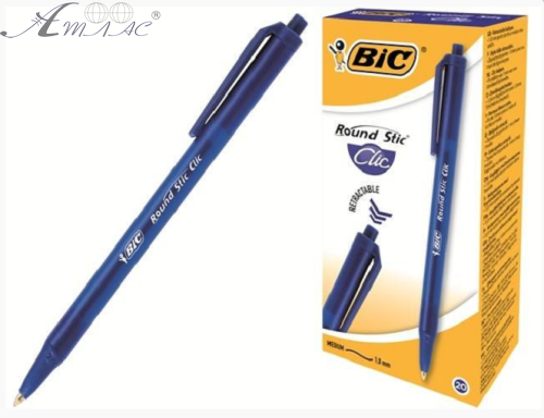 Ручка шариковая BIC Round Stic Clic Синяя 1 мм  926376  