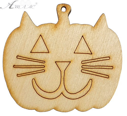 Фигурка фанерная - Тыква с мордой кота 5 x 5,5 см AS-4621, В-0210 Фигурка фанерная - Тыква с мордой кота 5 x 5,5 см AS-4621, В-0210