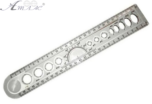 Линейка с держателем, транспортиром и лупой 30 см Спектр ЛЛ-1п