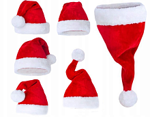 Шапка Діда Мороза Червона з бубоном 10442