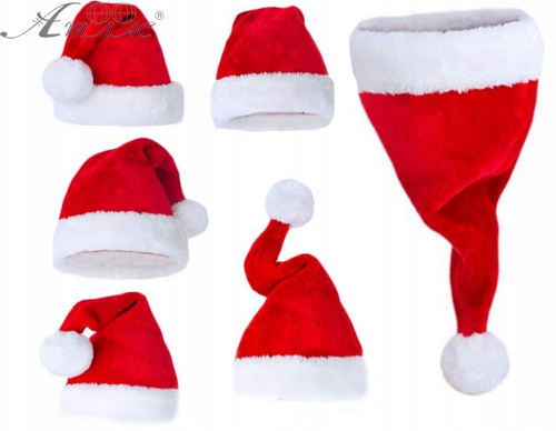 Шапка Діда Мороза Червона з бубоном 10442 Шапка Діда Мороза Червона з бубоном 10442