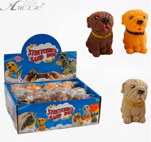 Іграшка Силіконова тягнучка собака 8см  68814