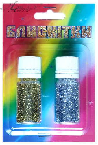 Блискітки (Гліттер) Набір № 20 - 7 гр ( 2 шт ) - Золото + Срібло AS-2220, А-990 фото 3 Блискітки (Гліттер) Набір № 20 - 7 гр ( 2 шт ) - Золото + Срібло AS-2220, А-990 фото 3