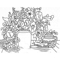 Полотно з контуром Ваза з квітами 2 на підрамнику 30 х 40 см 950582