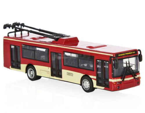 Модель Автопарк Троллейбус металл инерционный  6407С  фото 2