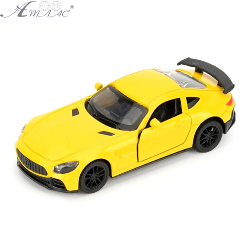 Машинка Автопром Mercedes-Benz AMG жовта матова метал інерційна 12см  74108