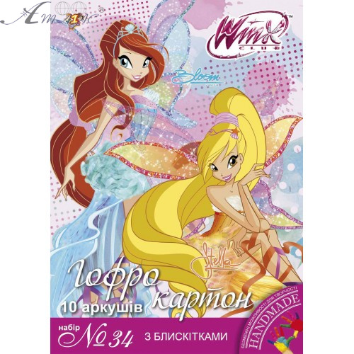 Картон цветной 1В набор № 34 гофрированный супер глиттер А4 10 л 950696 Картон цветной 1В набор № 34 гофрированный супер глиттер А4 10 л 950696