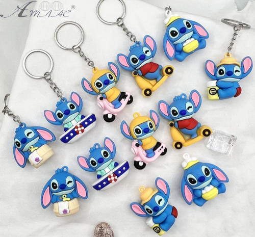 Брелок Стич микс 4,5 см резина  14237