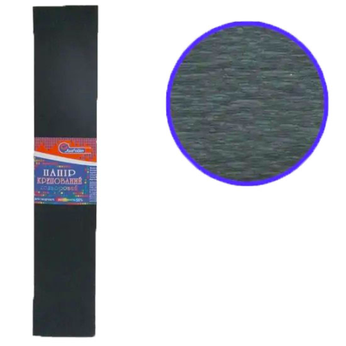 Бумага гофрированная Черная 50х200см 55% цена за 10шт  KR55-8019