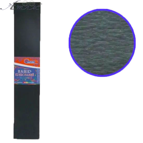 Папір гофрований Чорна 50х200см 55% ціна за 10шт  KR55-8019