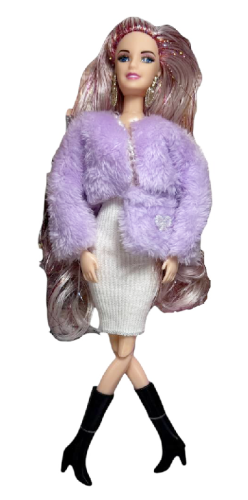 Кукла Beauty в шубке с люриксом в волосах 28см микс цветов в коробке  FQ116K9 фото 2