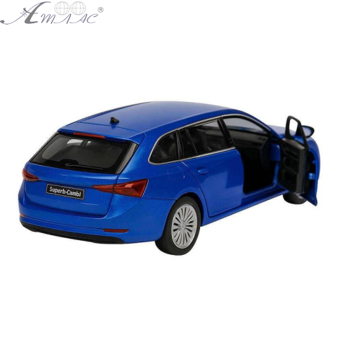 Машинка Автопром Skoda SuperB iV Синя електро світло звук 14см  68744 фото 2
