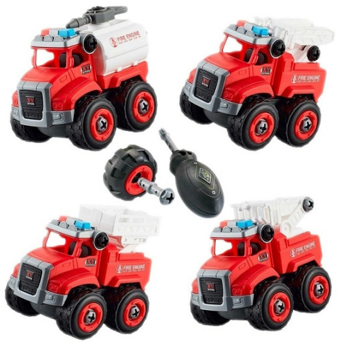 Игрушка Машинка Конструктор Пожарная техника сборно - разборный 11 см  23-1135