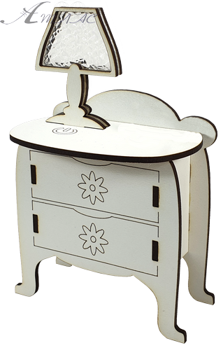 Комод с настольной лампой, сенсорный выключатель, МДФ 10 х 6 х 16 см AS-5530, Е-050 Комод с настольной лампой, сенсорный выключатель, МДФ 10 х 6 х 16 см AS-5530, Е-050