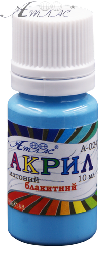 Фарба акрилова Атлас 10 мл - Блакитна AS-1114, А-024 Фарба акрилова Атлас 10 мл - Блакитна AS-1114, А-024