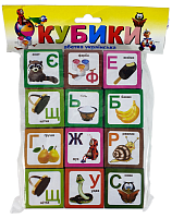 Кубики Українська Абетка 12 шт пластик 4см  AS-0268