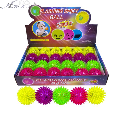 Игрушка Мячик 6,5 см с шипами массажный, светится  14596