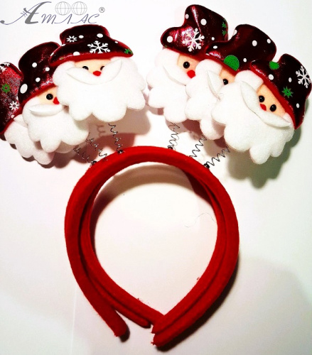 Обруч Новорічний зі Санто Клаусом  00744