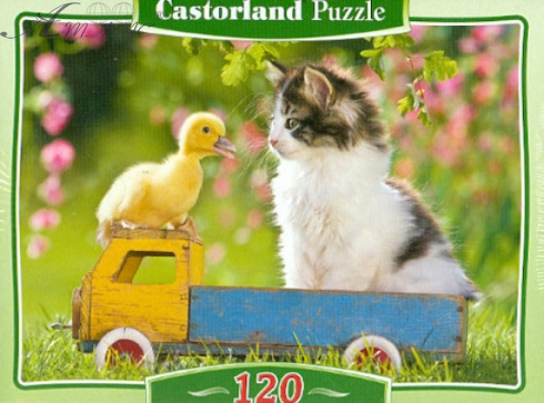 Игрушка Пазл 120 Castorland 32 х 23 см Кот с Утенком В-12688