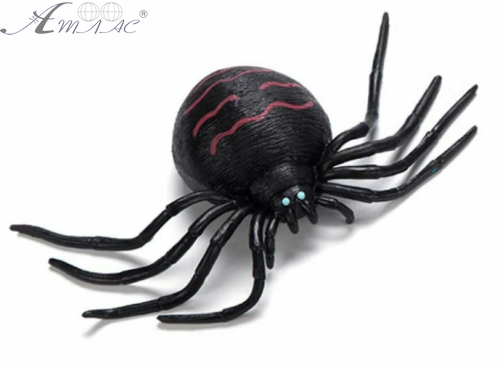 Іграшка силіконова антистрес Кліщ чорний з рожевими смужками 10см  07499