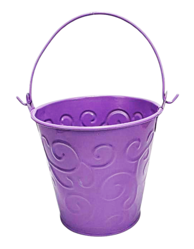 Ведерко Декоративное металл  9,5 х 9,5см Диз № 1 завитки Фиолетовое  15978