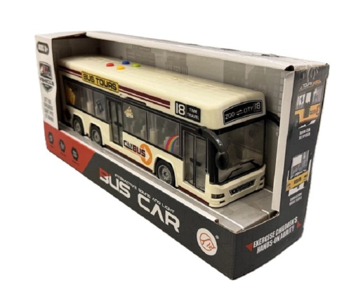 Игрушка Автобус BUS CAR двери открываются свет звук белый  28 см  329-1