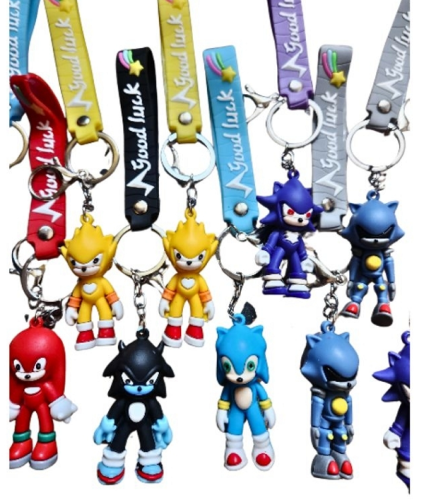 Брелок Соник микс 6 см резиновый с браслетом  23-1392