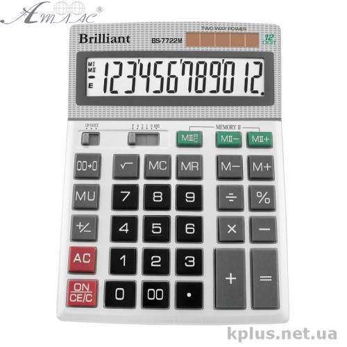 Калькулятор Brilliant BS-7722М наст. 12разр. 2пит. Калькулятор Brilliant BS-7722М наст. 12разр. 2пит.