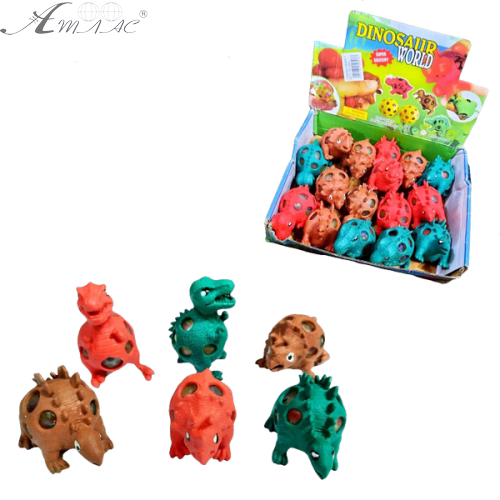 Игрушка силиконовая антистресс Динозавр с орбизами 9см. 6080-7 Игрушка силиконовая антистресс Динозавр с орбизами 9см. 6080-7