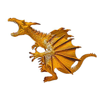 Іграшка Дракон фігурка Жовтий з крилами стоїть 16см гума  11149