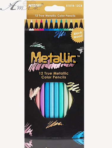 Олівці кольорові Marco Metallic 12 кольорів шестигранні 5101В-12СВ