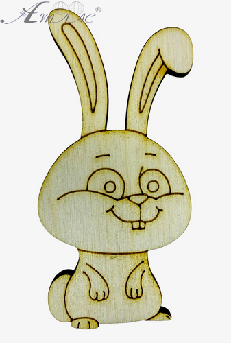Фігурка фанерна - Кролик № 11 просто стоїть 8*4см  AS-4585