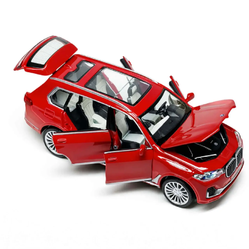 Машинка Автопром BMW Х7 красная металл свет звук 16см  68470 фото 2