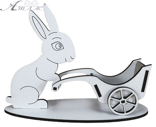 Сувенір "Великодня підставка Зайченя з тачкою" на 1 яйце 18 х 12.8 см AS-6211, М-2057