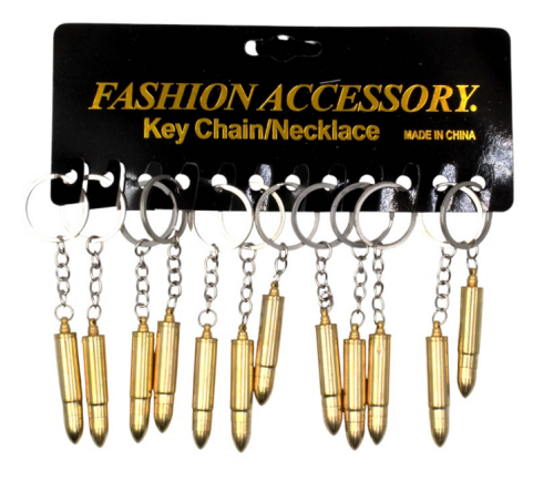 Брелок Пуля металлическая полая внутри с резьбой 4см  00832