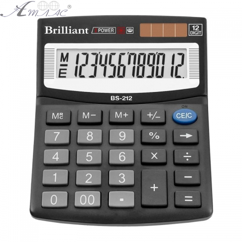 Калькулятор Brilliant BS-212 настольный 12разр. 2питания 124 х 100мм