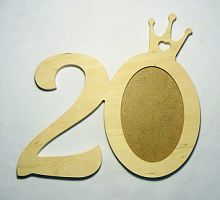 Деревянная Фоторамка  "20" для  1-го фото    0487